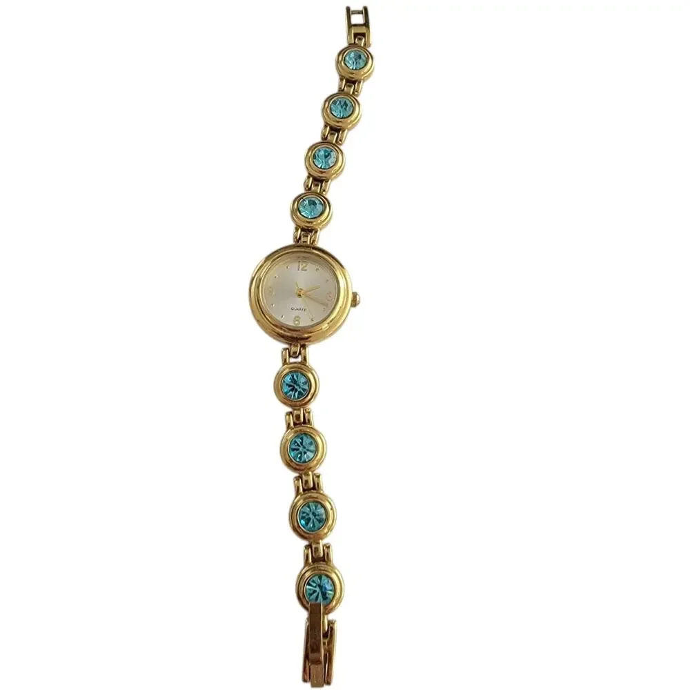 Womens Watch White Dial Gold Case Gold Plated Bracelet Quartz Analog F12861-1/F